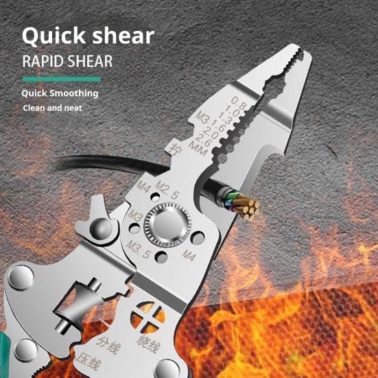 Dezizolatoare de sârmă Instrument de dezizolat sârmă pentru electricieni cu design precis al orificiului de dezizolare Suprafață lustruită anti-rugină Clești de dezizolat sârmă