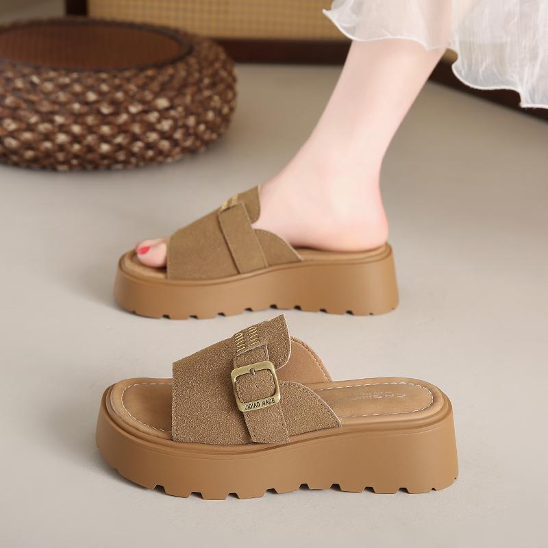 

Fashion CRLAYDK Slide Sandals for Women with Soft Footbed Buckle Ladies Fashion Platform Open Toe Walking Casual Outdoor Slippers 40