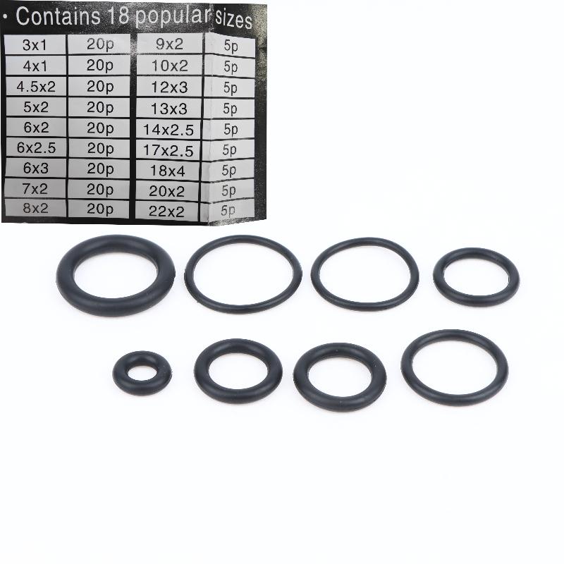 225Pcs O Ring Kit Durable Rubber Sealing Rings Oil Water Resistant Multi Sizes for Industrial Auto Repair