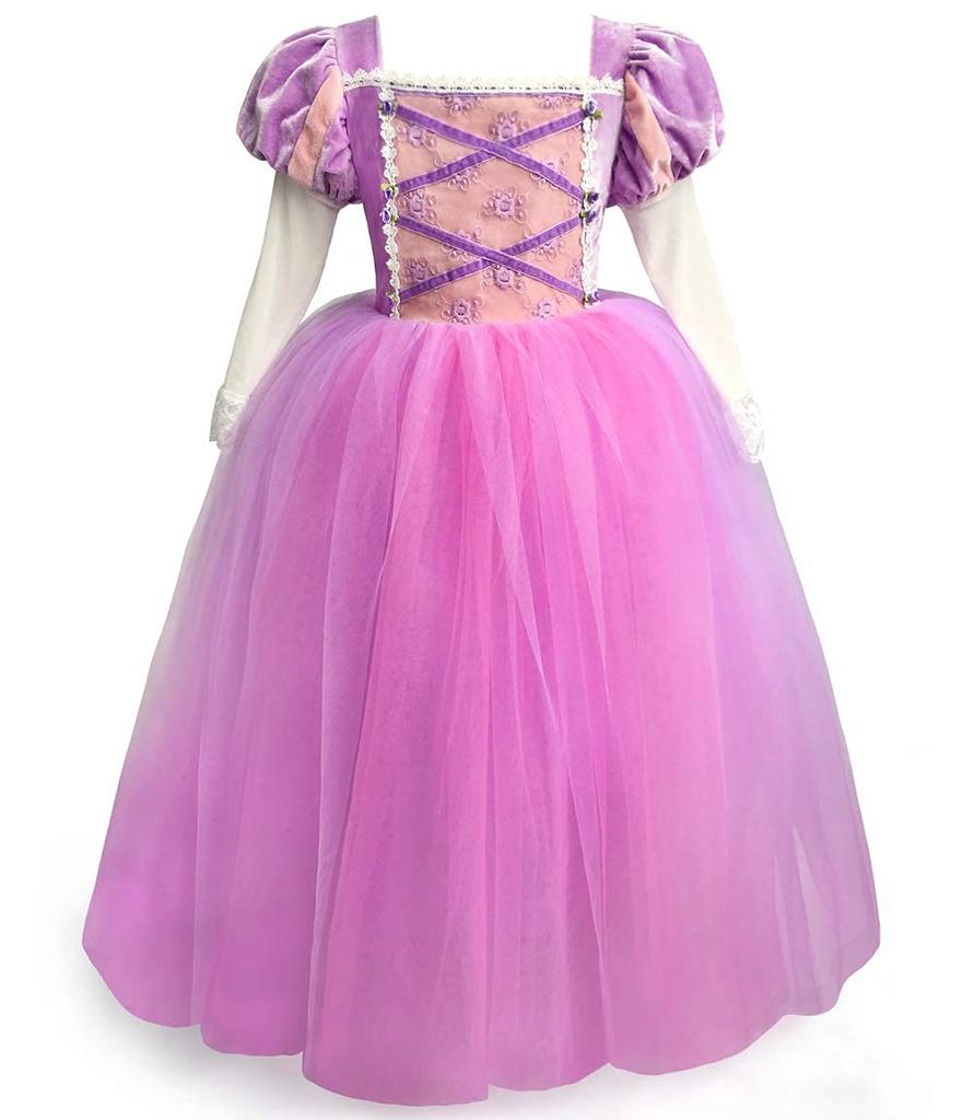 TYHTYM Rapunzel Princess Dress, Children's, 100-140cm, Long-Haired Princess, Purple, Tangled, Cosplay Costume, Kids Costume, Event, Stage Outfit,