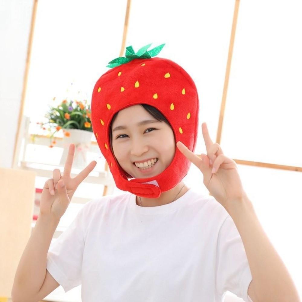 Soft Orange Hat Cartoon Design Watermelon Hat Funny Fruit Hat Cosplay Headgear