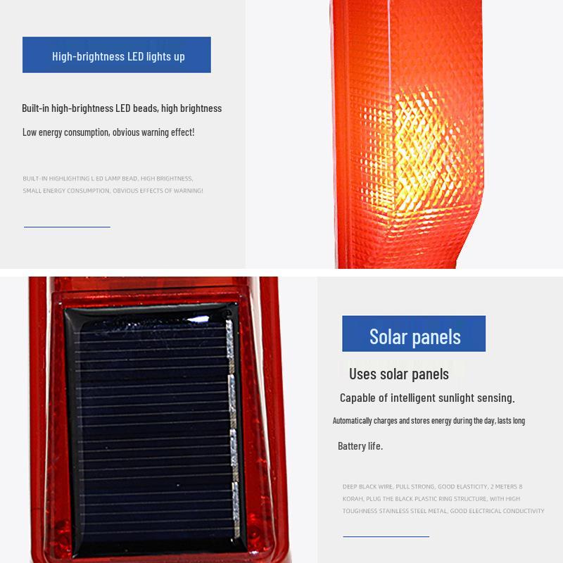 LED Solar Road Warning Strobe Light for Nighttime Construction and Barriers