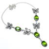 Natural Peridot Gemstone Handmade 925 Sterling Silver Gift Necklace 18" ETC-3259