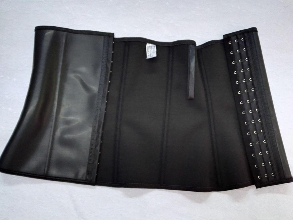 Cross9 Dames Glanzend Latex Korset Body Shaper met Botten Gesp en Buikcontrole