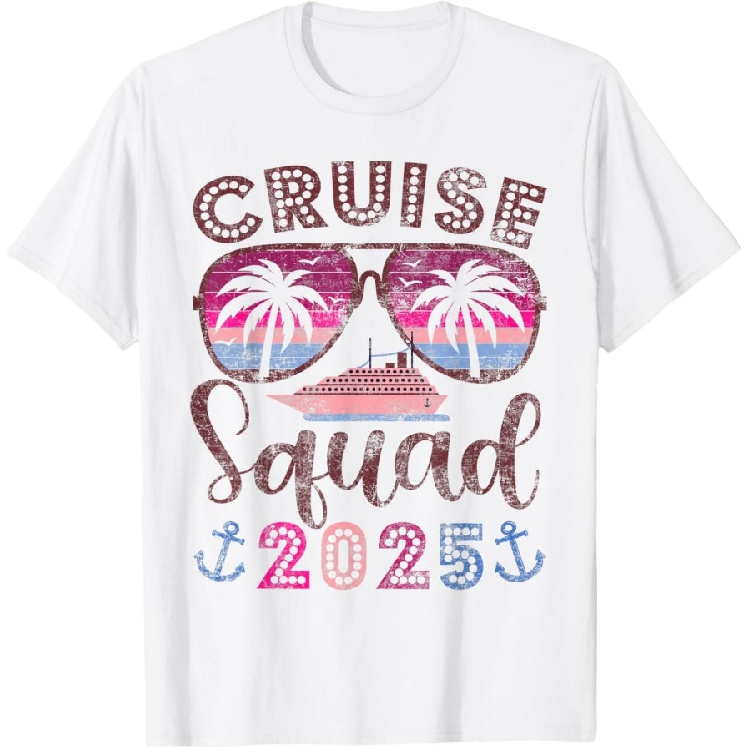 Cruise Squad 2025 Family Friends Vacation Matching Group T-Shirt(2) XXXXXL белый