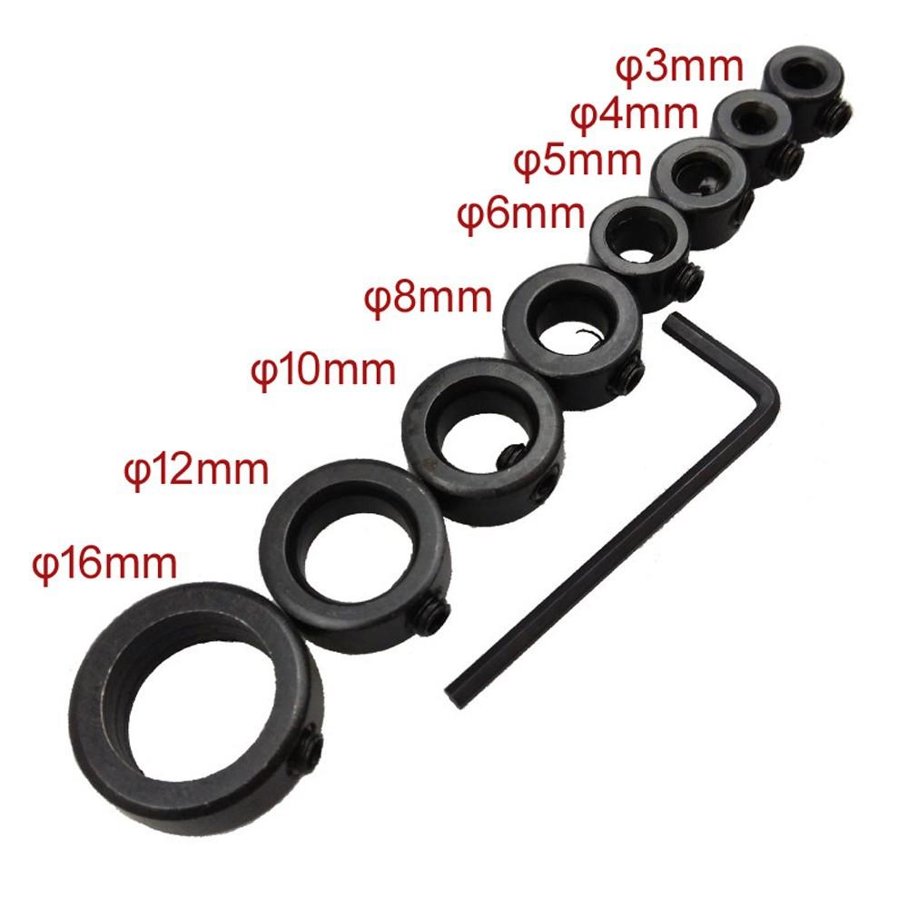 8pcs 3-16mm Woodworking Drill Locator Drill Bit Depth Stop Collars Ring Positioner Drill Locator Wood Drill Bit