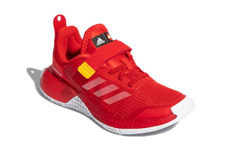 adidas Klassische Sport LEGO Kollaboration Rutschfest Niedrig geschnitten Laufschuhe für Kinder Rot Kinder H01504