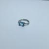 Elegant Blue Zircon Square Ring In French Light Luxury Style