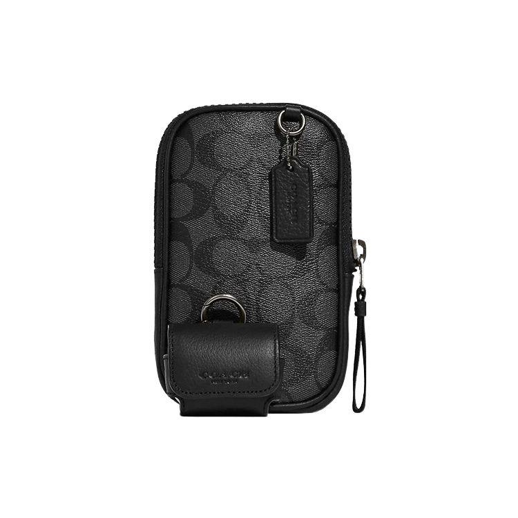 

Coach Multi-Functional Zipper Closure Coated Canvas And Pebble Leather Crossbody Bag Small Women bags Charcoal Black CC020-QBMI5 Basic Set (Bag+Dust Bag)