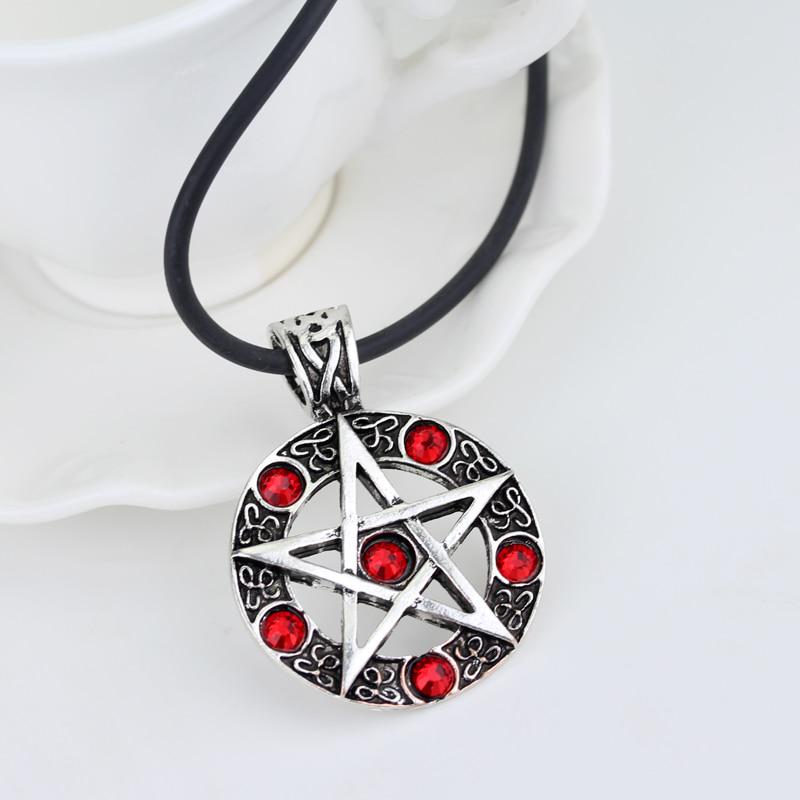 Pentagram Pentacle Satanic Satan Devil Occult Magic Demon Goth Rock Unisex Supernatural Necklace Pendant Vintage Protect Witch Talisman Health Jewelry