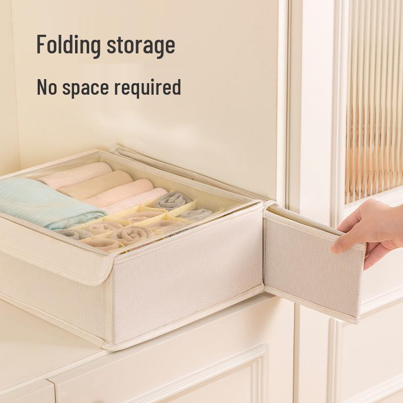 Stoff-Aufbewahrungsbox für Dessous mit Deckel - Faltbarer Organizer für BHs, Unterwäsche und Socken.