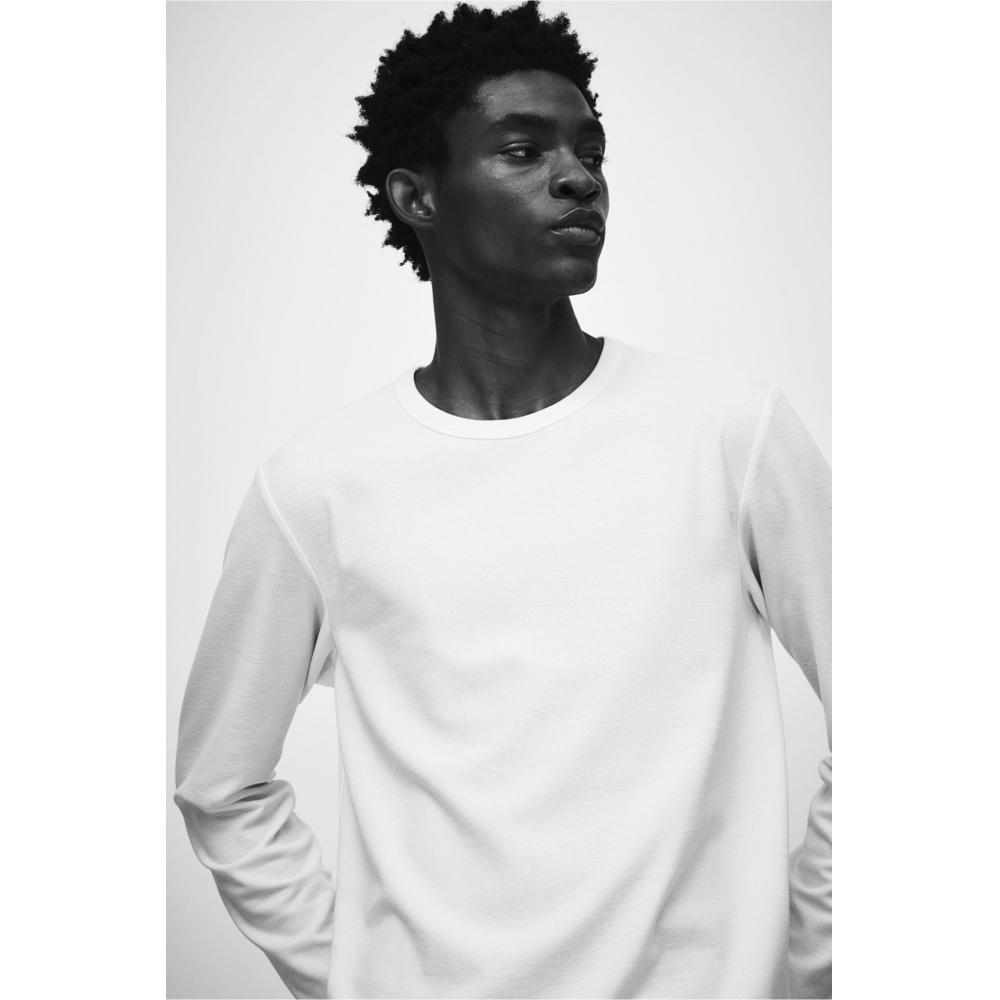 

Топ HM Regular Fit с длинным рукавом и вафельной текстурой, кремовый