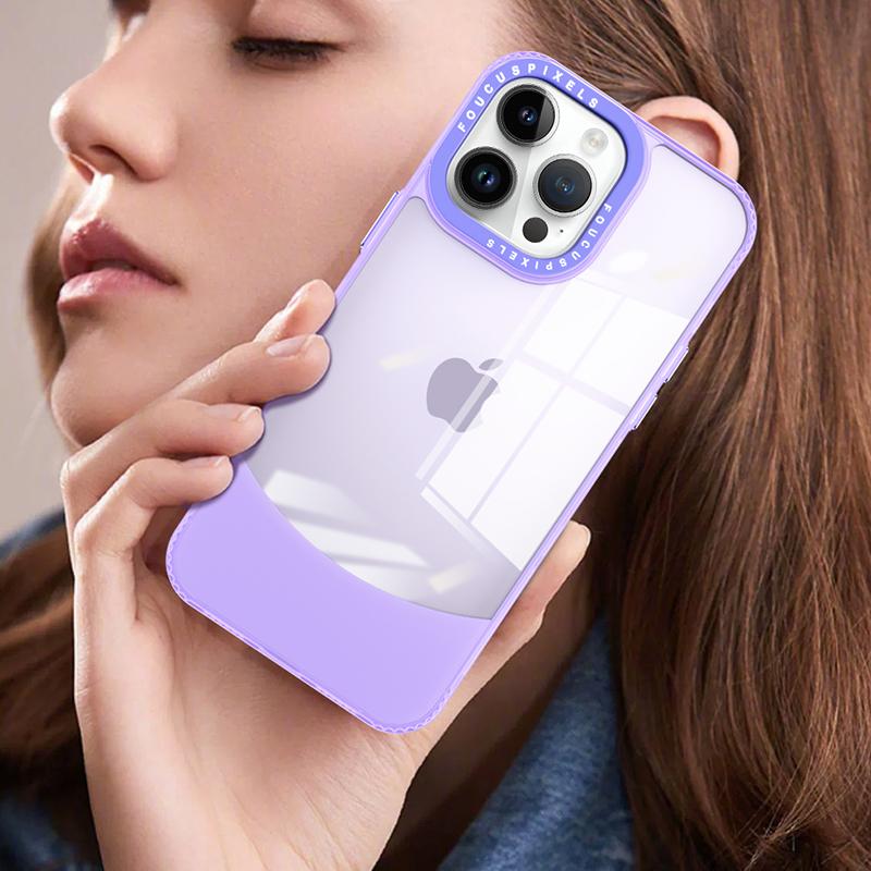 For iPhone 14 Pro Max Case Dual Color TPU Phone Cover Anti-Scratch Clear Back