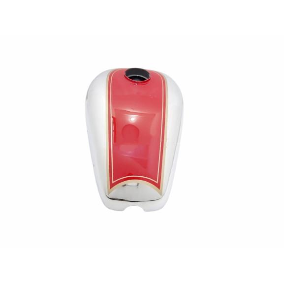 ARIEL 350CC RED PAINTED & CHROME FUEL PETROL GAS TANK STEEL |Fit For