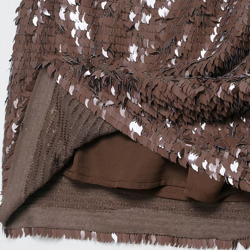 Za Export New Arrival Women's Clothing ZR Fashion Style French Fashion Sequin Easiest for Match Mini Skirt 3920104 700