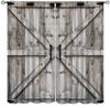Rustic Vintage Wood Plank Blackout Curtain 2 Panels Aged Rough Wooden Board Texture Print Window Drape Warm Cabin Living Room