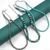 European and American Navajo Style Turquoise Necklace, Women Stacked with High-end Three-piece Set, Ethnic Tin Bead Neck Chain