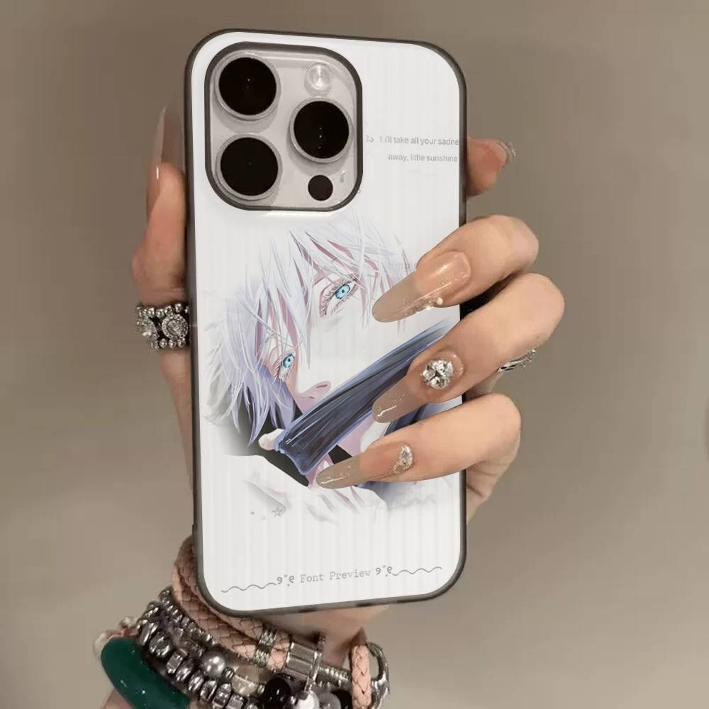 Jujutsu Kaisen Satoru Gojo Comics Luxury Ripple Shockproof Phone Case For IPhone 17 Air 16 15 14 13 12 11 Pro Max Plus Pro