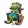 Rocking Chair Frog Figurine Resin Reading Cartoon Frog Figurine Sculpture Home Office