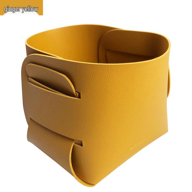 Foldable PU Leather Desktop Organizer: Cosmetics, Remote, Pens, and Key Holder