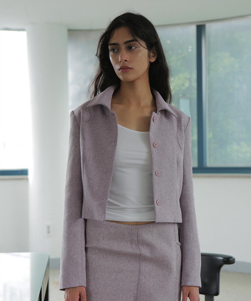 Mineral Studio Stitch Crop Jacket (Pink)