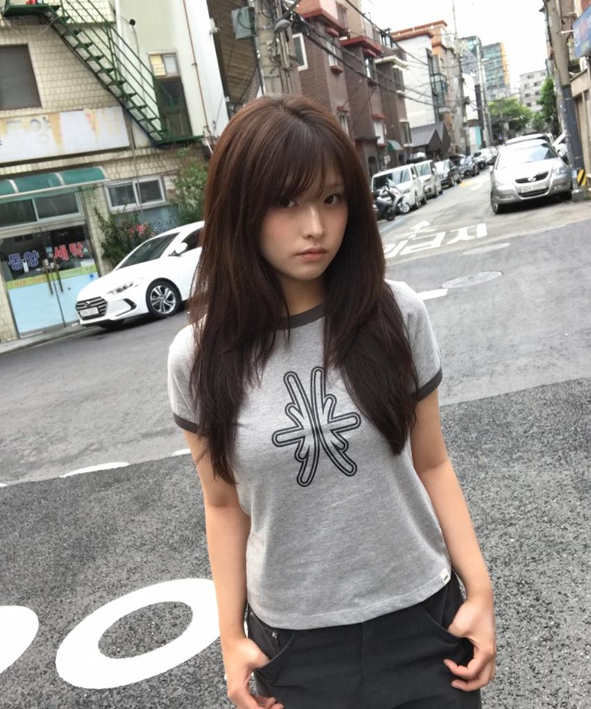 BOUNDARY Decalcomania Slim Fit Ringer T-Shirt [Gray]