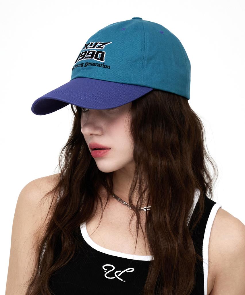 ULUK Xyz Embroidered Cotton Color Block Ball Cap_Mint