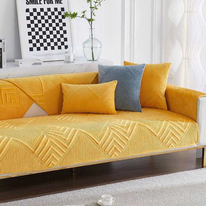 

Зимняя толстая диванная подушка, плюшевый чехол для дивана, универсальный чехол для дивана на четыре сезона, тканевый чехол для полотенец на осень и зиму, простая современная подушка 90*70cm