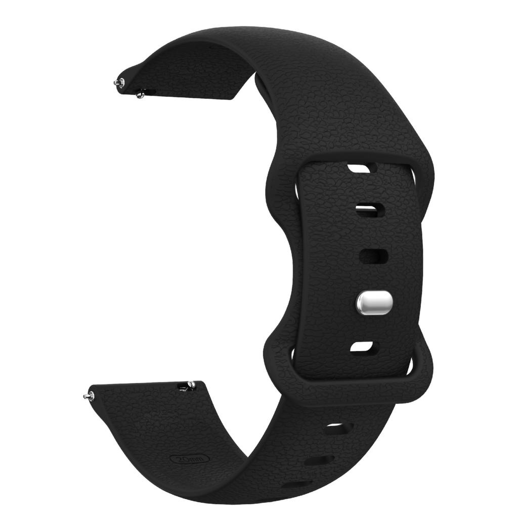 18mm Silicone Watch Band for Huawei Watch GT 6 41mm/GT 5 41mm/GT 4 41mm Litchi Texture Strap with Butterfly Buckle