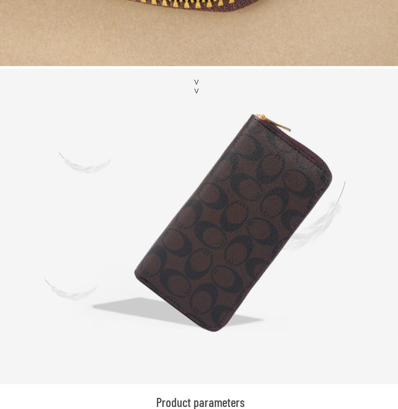 Portofel de lux pentru femei 2025, lung, cu fermoar dublu, tip clutch, cu curea de mână