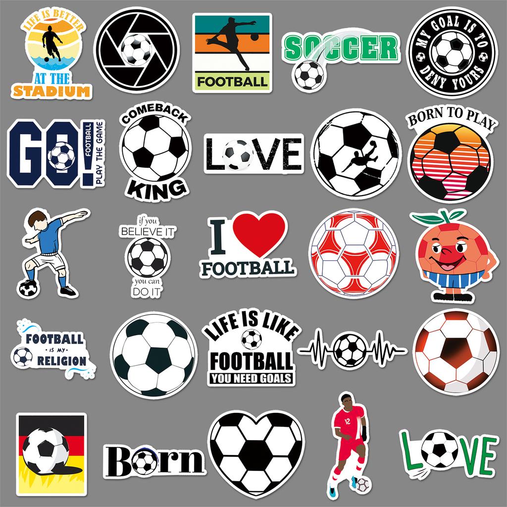50 Football Doodle Personalized Cartoon Sports Creative DIY Skateboard Suitcase Stickers Waterproof