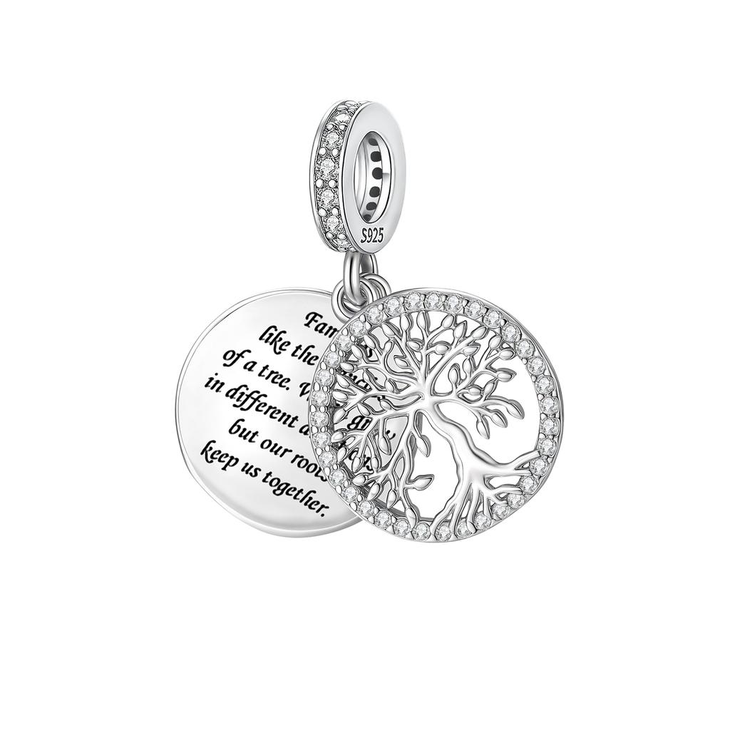 Silve Tree Of Life Charms Forever Love Beads Pendants Fit Bracelets Necklace Diy Birthday Jewelry Gifts