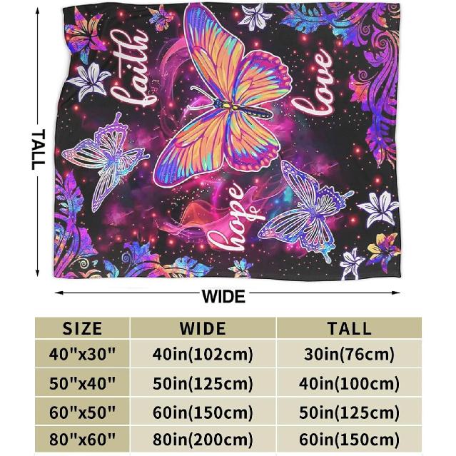 Butterfly Blanket Soft Plush Fleece Throw Blankets Cozy Fuzzy Butterfly Stuff Bedding Gifts for Women Girls Boys Kids Adults 40"X50"