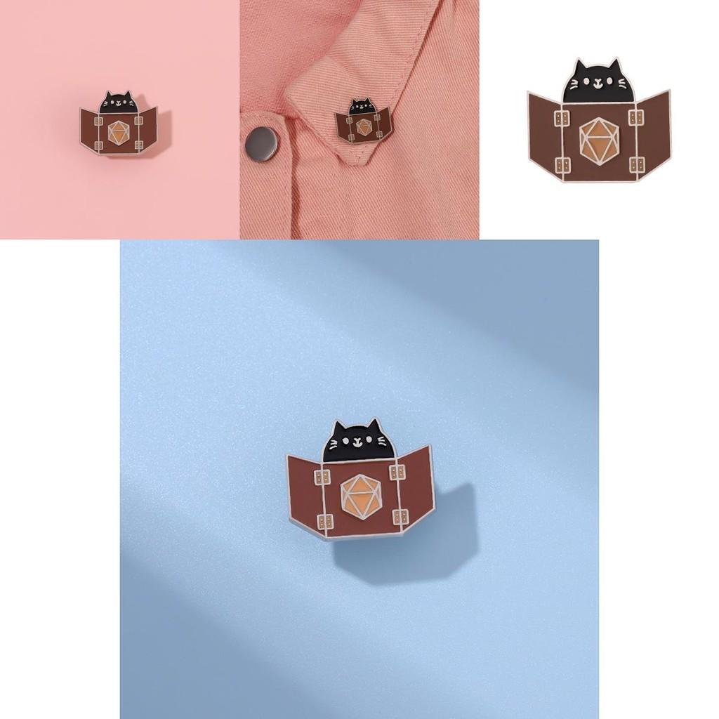 Cute Cat Black Animal Brooch Creative Alloy Badge Perfect For Casual And Styles Chic