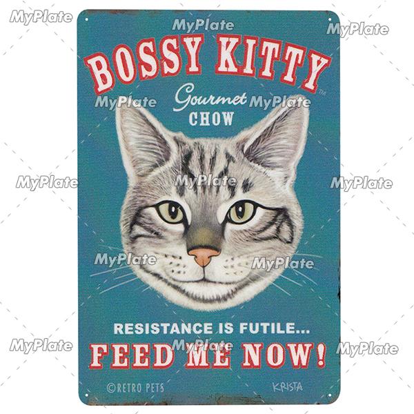[MyPlate]Cat Poster Metal Sign Vintage Plaque Dog Tin Sign Wall Decor For Club Pet Store Tin Plate Dog Gift