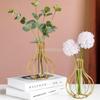 Metal Wire 3D Geometric Hydroponics Vase Holder Watering Planter Flower Pots Test Tube Vase Plants Home Desktop Table Decor