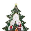 Christmas Music Box Decoration Iron Sculpture Glowing Snow Globe with Light And for