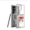 Bowknot Antler Magnetic Transparent Case for iPhone 15/16/17 Pro Max