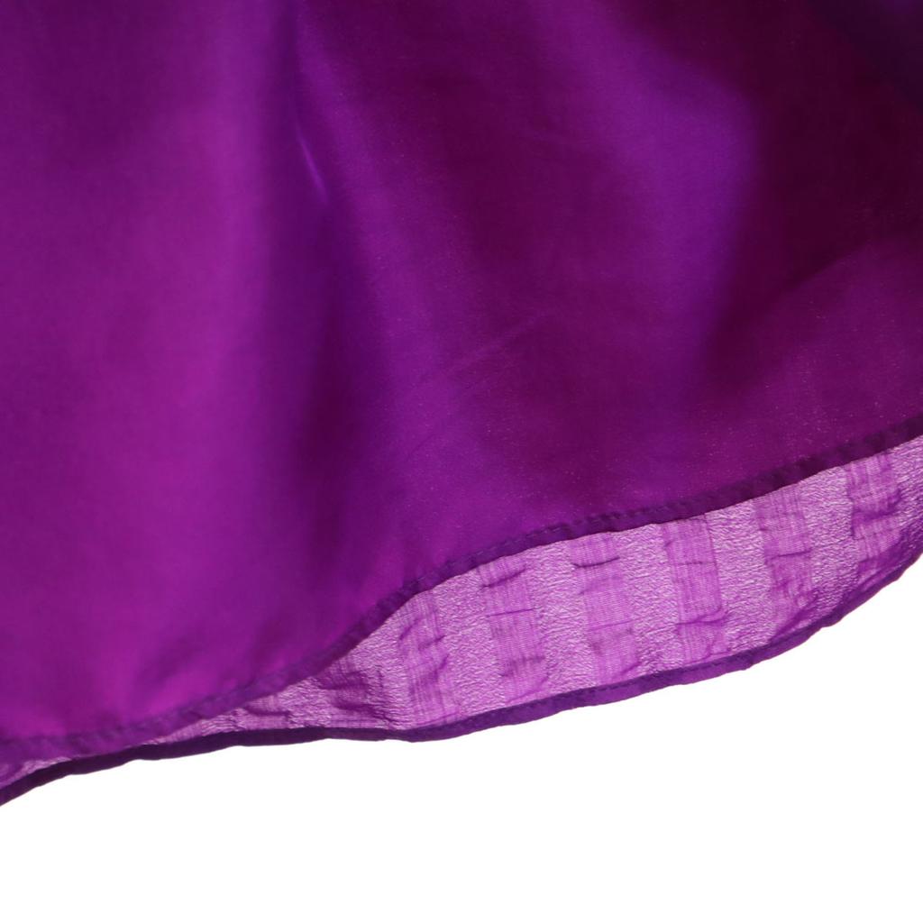 BALENCIAGA.SILK Short sleeve V neck one piece 38 purple French sleeve Women Used