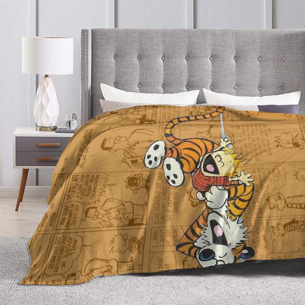 Airplane Travel Calvined and Hobbes Throw Blanket Flannel Bedspread For Couch Chair Sofa Bed Novelty Sofa Bed Cover