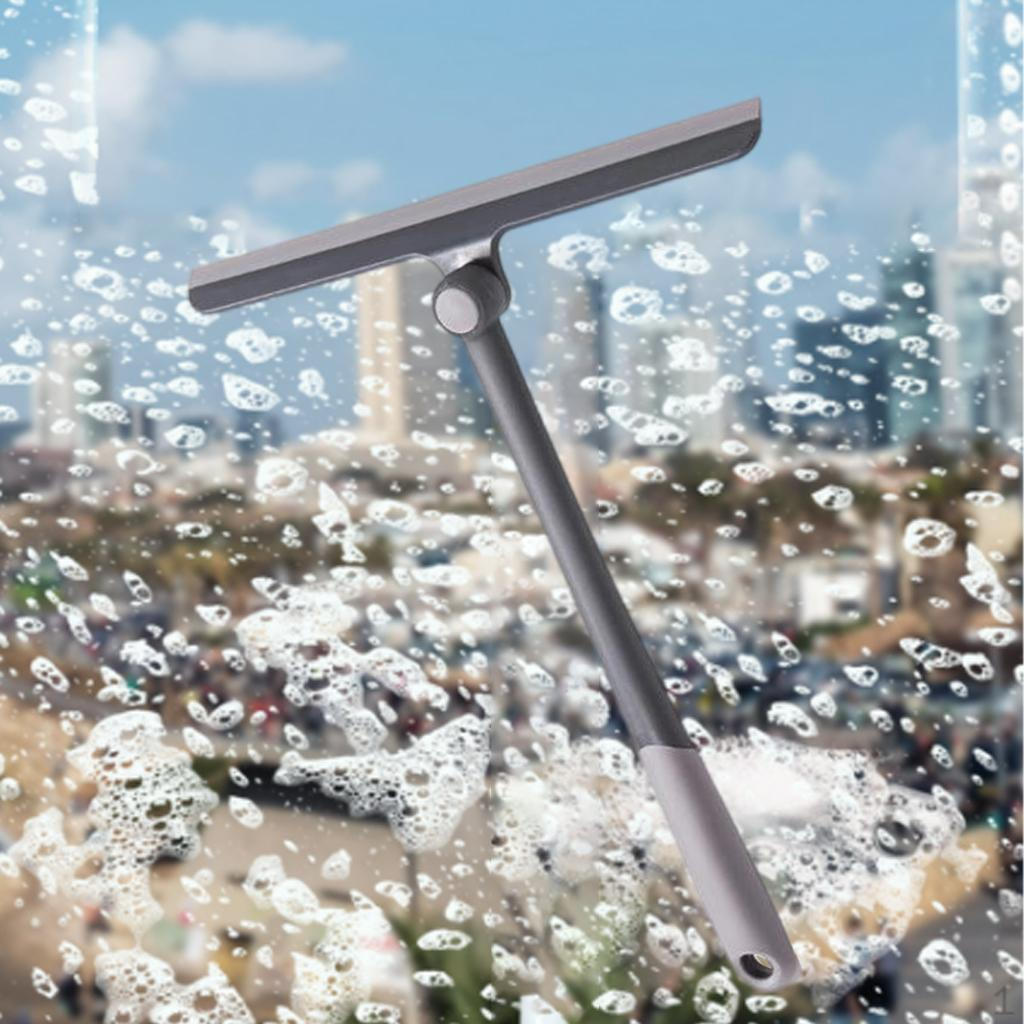 

Портативный скребок окна ливня ванной комнаты силикона, облегченный чёрный