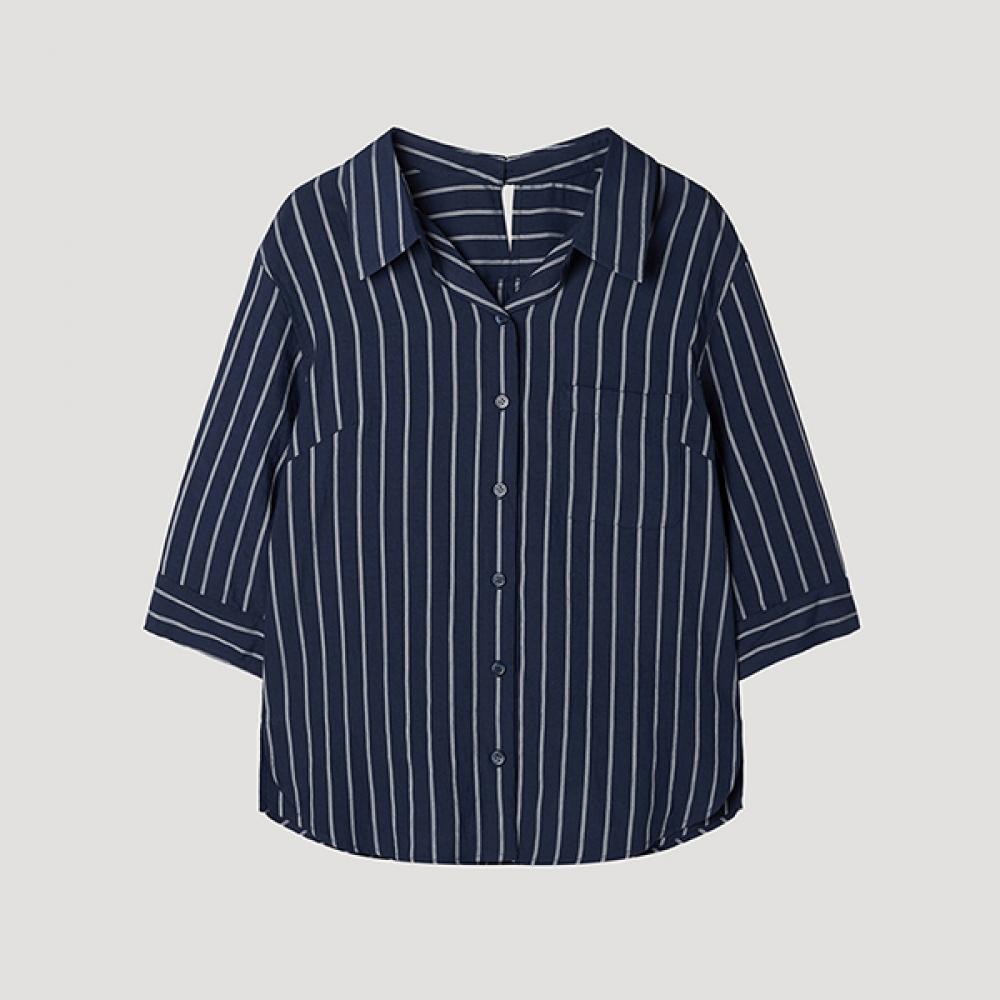

[shs Miss] Рубашка в полоску с открытым воротником Swwstp22120 Dn DARK NAVY/55