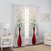 Delicate Vases Floral Sheer Curtain For Living Room Bedroom Transparent Tulle Curtain Chiffon Sheer Voile Kitchen Window Curtain