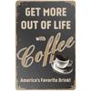 HERYNLRN Retro Coffee Tin Sign 8x12 Inch Vintage Metal Wall Decor for Home Bar Kitchen