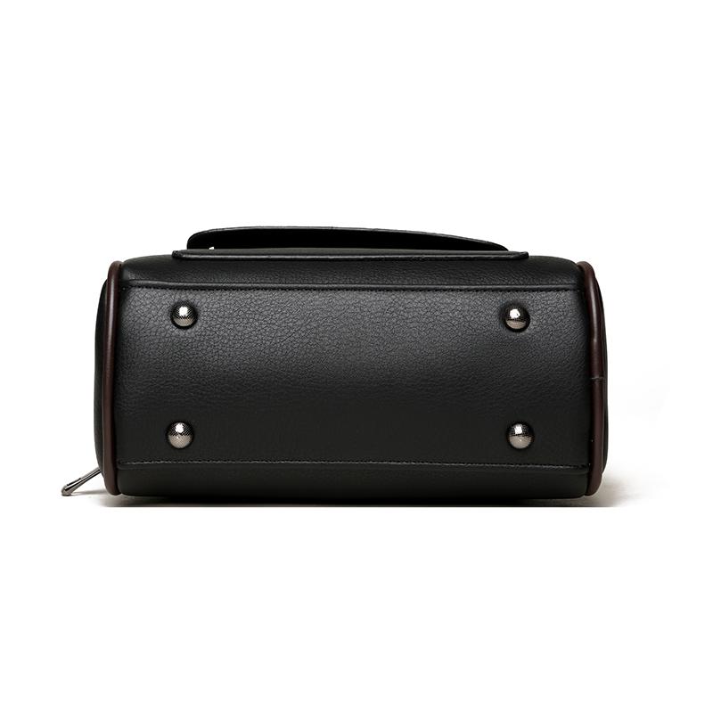 Klassische kleine Leder-Umhängetasche Vintage Boston Bag mit Reißverschluss und Nieten-Details Ideal für den täglichen Gebrauch, Arbeit, Einkaufen und Treffen mit Freunden