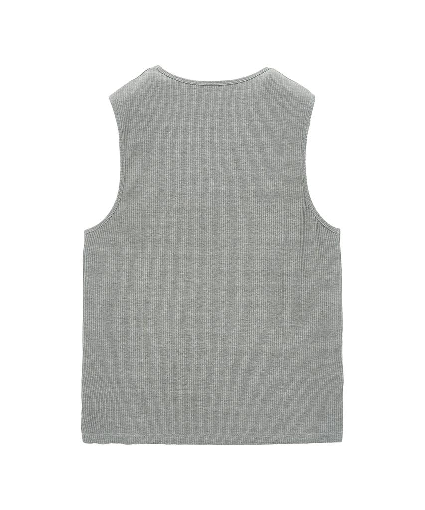 BIG UNION Loose Fit Ribbed Sleeveless (Gray)