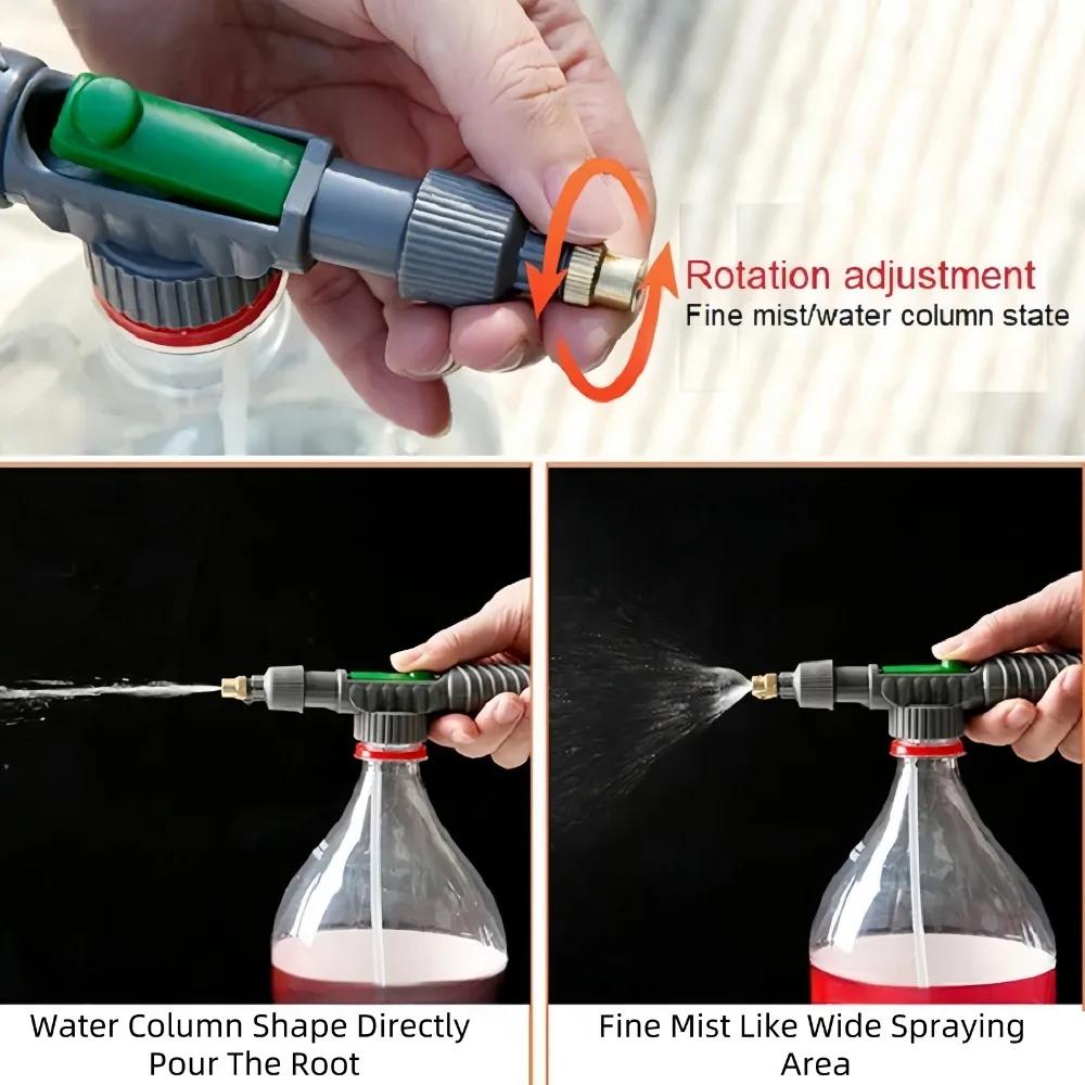 High Pressure Garden Sprayer Adjustable Pull-out Beverage Bottle Sprinkler Nozzle Garden Watering Pressure Spray Gardening Tools