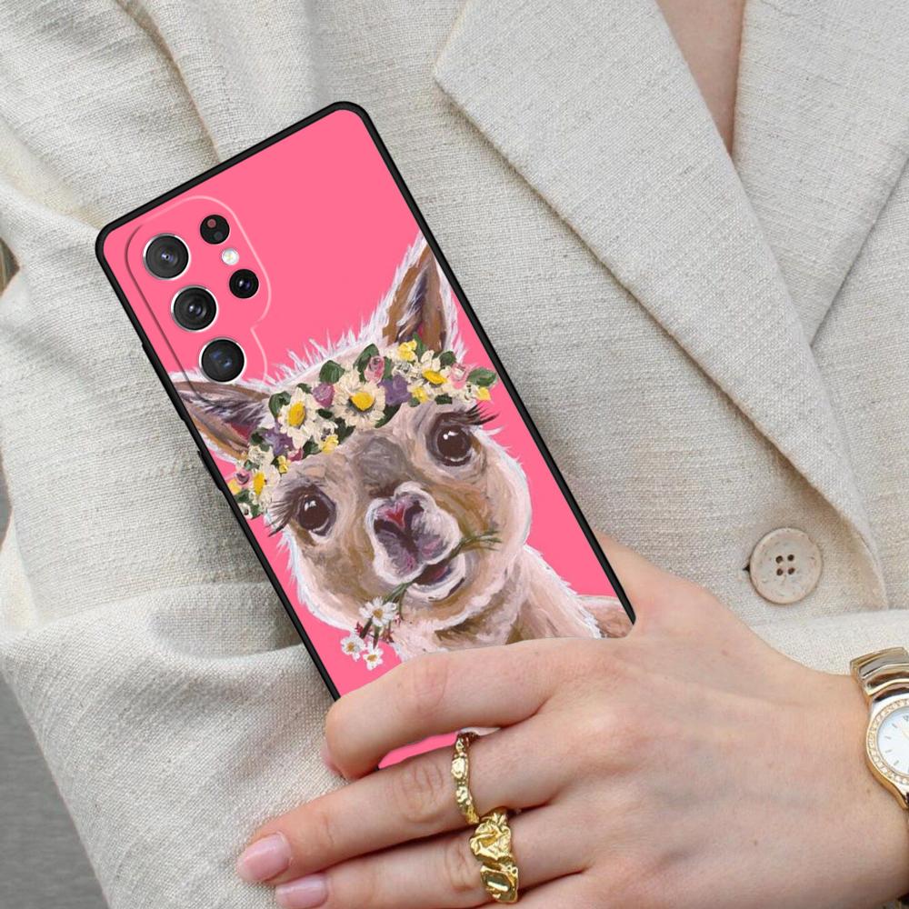 Llama Alpaca pattern Cell Phone Case for Samsung Galaxy S26 Ultra S25 S24 S23 S22 S21 S20 Note10 Cover