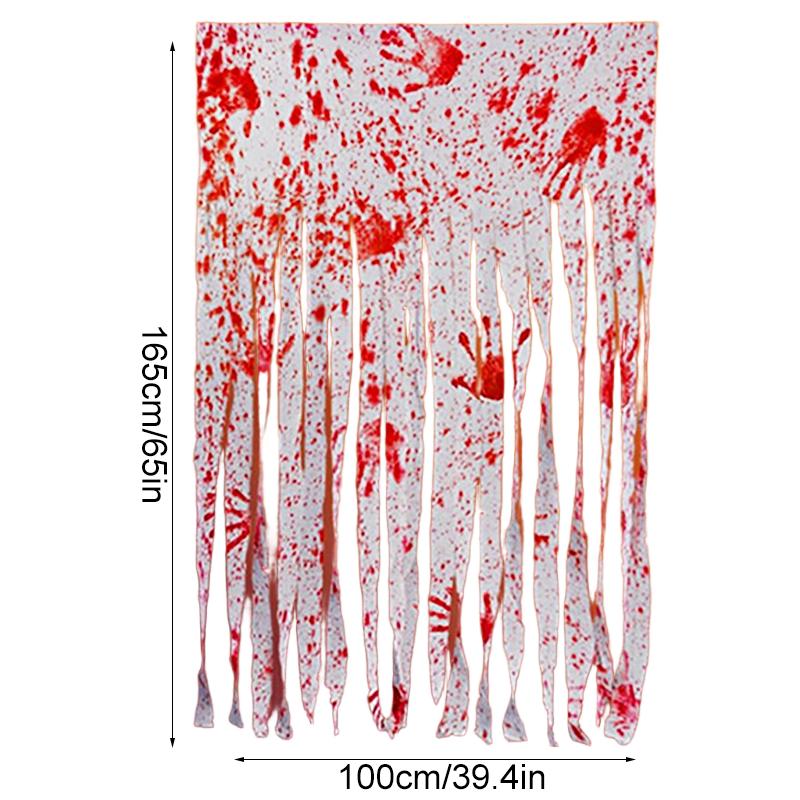 Halloween Blood Stain Pattern Decorative Door Curtain Ornament DIY Windows Hanging Bar Theme Background Cloth Home Party 100*165cm