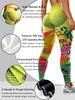 High-Waisted Women's Yoga Pants - Tummy Control, Printed Sportswear for Outdoor Fitness